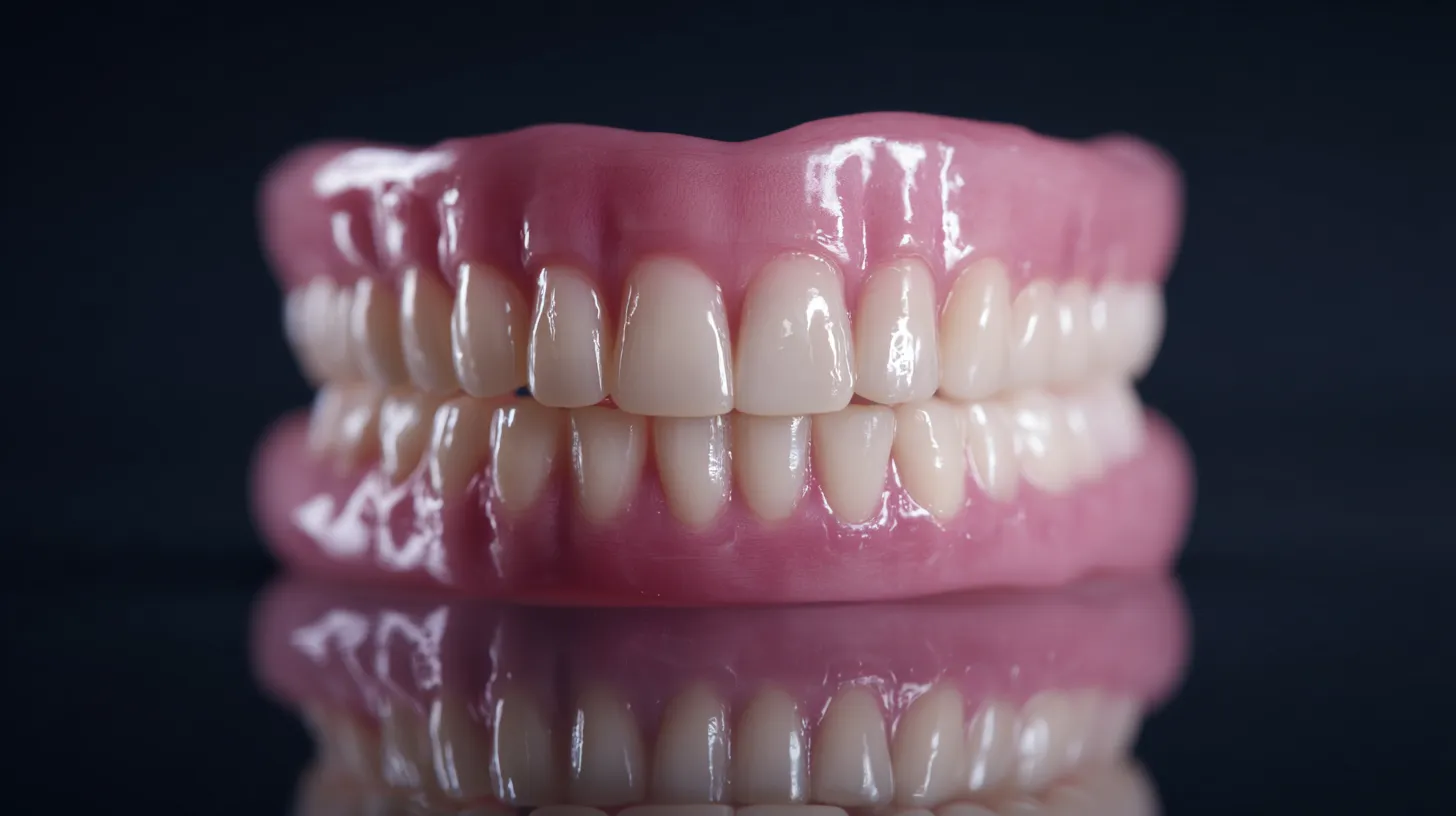 دست دندان کامل بالا و پایین با چیدمان طبیعی