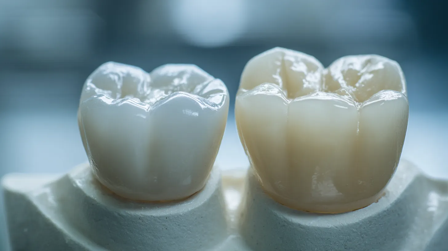 مقایسه کنارهمی روکش PFM و زیرکونیوم